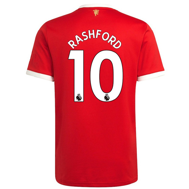 Enfant Football Maillot Marcus Rashford #10 Rouge Tenues Domicile 2021/22 T-shirt