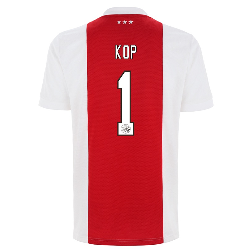 Enfant Football Maillot Lize Kop #1 Rouge Blanc Tenues Domicile 2021/22 T-shirt