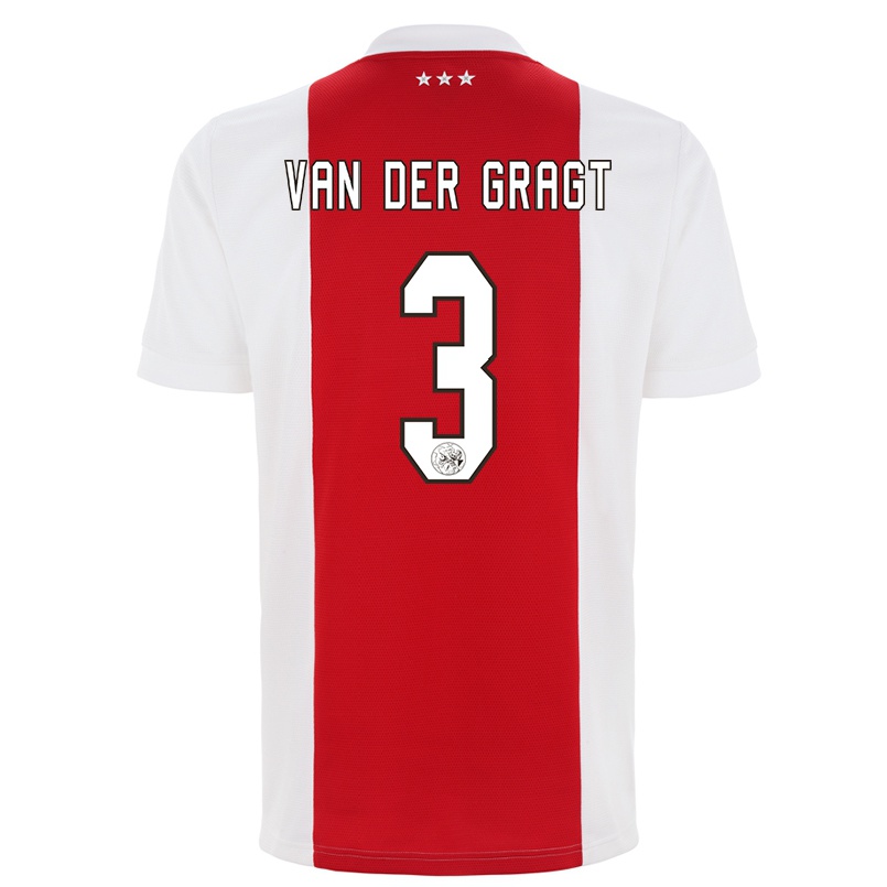 Enfant Football Maillot Stefanie Van Der Gragt #3 Rouge Blanc Tenues Domicile 2021/22 T-shirt