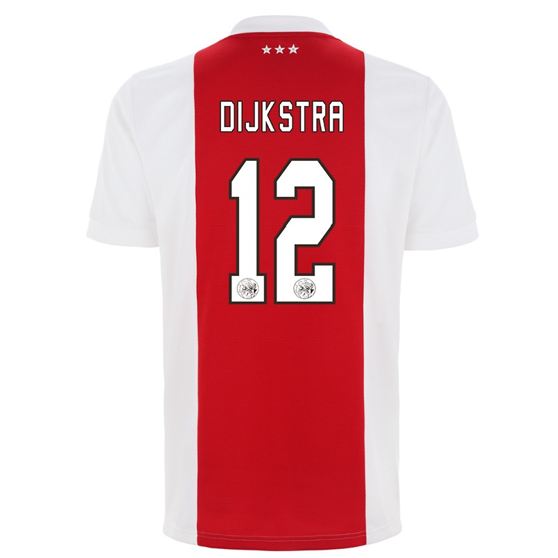 Enfant Football Maillot Caitlin Dijkstra #12 Rouge Blanc Tenues Domicile 2021/22 T-shirt