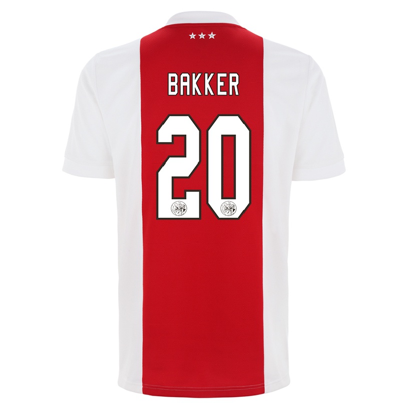 Enfant Football Maillot Eshly Bakker #20 Rouge Blanc Tenues Domicile 2021/22 T-shirt