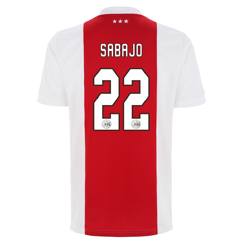 Enfant Football Maillot Quinty Sabajo #22 Rouge Blanc Tenues Domicile 2021/22 T-shirt