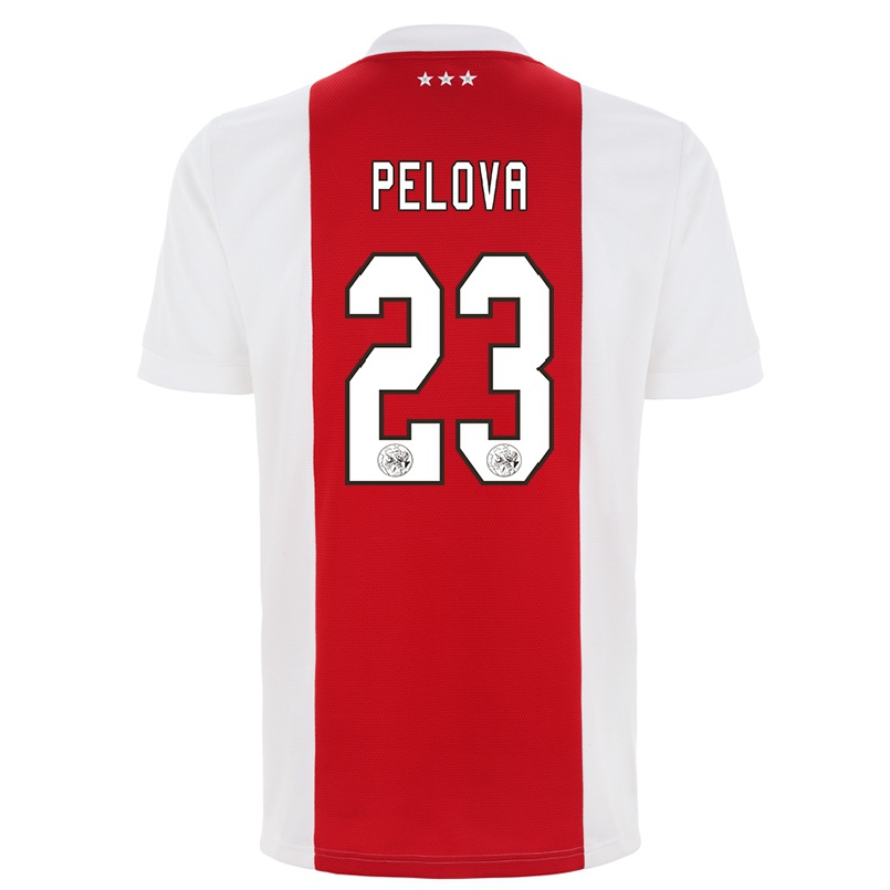 Enfant Football Maillot Victoria Pelova #23 Rouge Blanc Tenues Domicile 2021/22 T-shirt