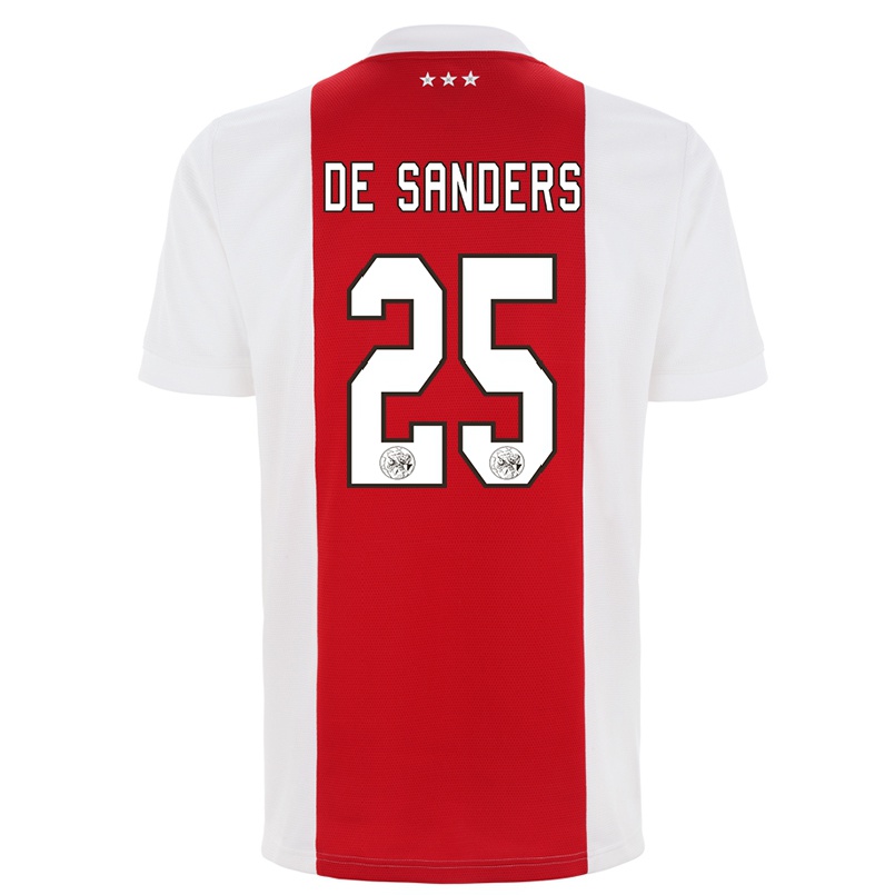 Enfant Football Maillot Kay-lee De Sanders #25 Rouge Blanc Tenues Domicile 2021/22 T-shirt