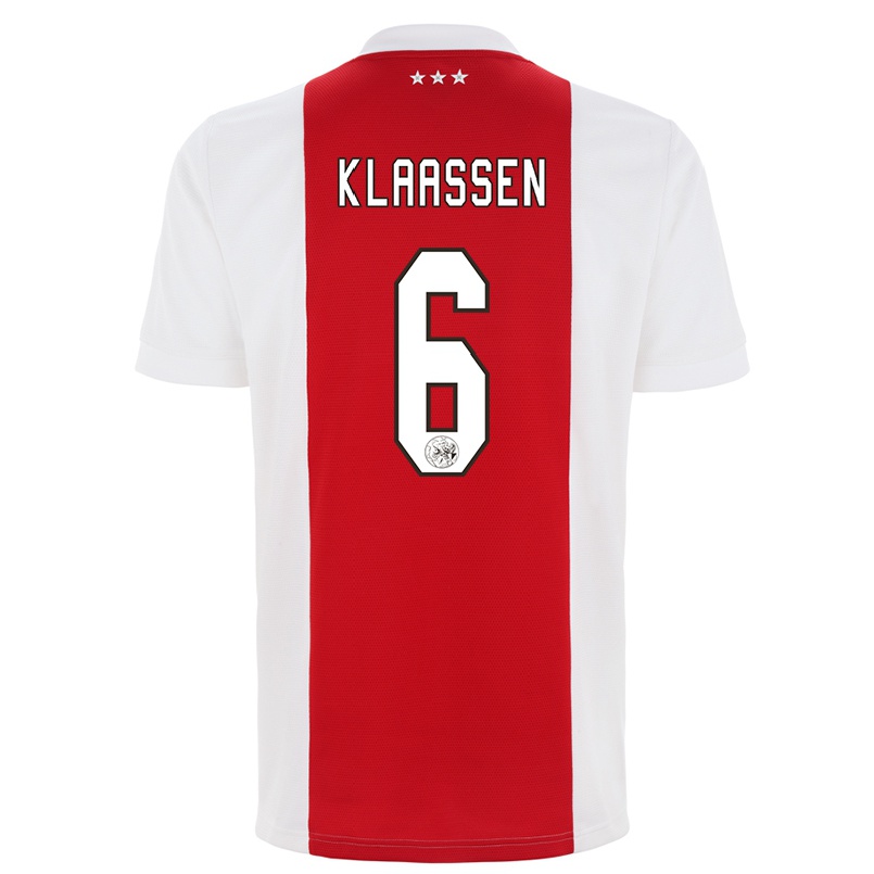 Enfant Football Maillot Davy Klaassen #6 Rouge Blanc Tenues Domicile 2021/22 T-shirt