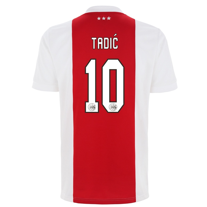 Enfant Football Maillot Dusan Tadic #10 Rouge Blanc Tenues Domicile 2021/22 T-shirt