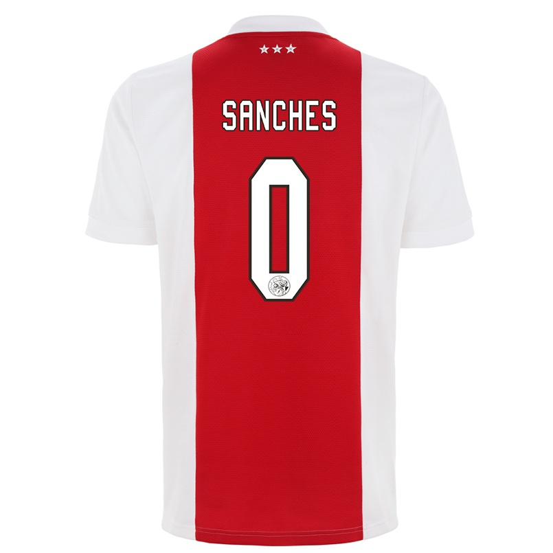Enfant Football Maillot Serghino Sanches #0 Rouge Blanc Tenues Domicile 2021/22 T-shirt
