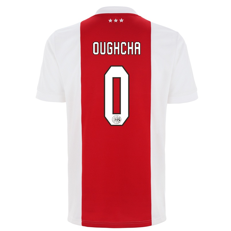Enfant Football Maillot Achraf Oughcha #0 Rouge Blanc Tenues Domicile 2021/22 T-shirt