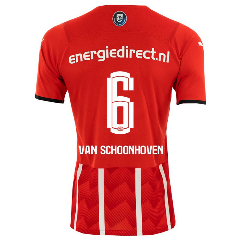 Enfant Football Maillot Nurija Van Schoonhoven #6 Rouge Tenues Domicile 2021/22 T-shirt