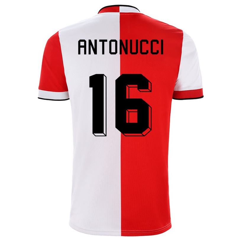 Enfant Football Maillot Francesco Antonucci #16 Rouge Blanc Tenues Domicile 2021/22 T-shirt