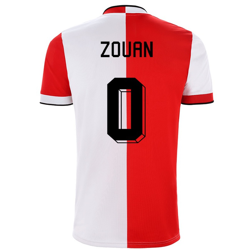Enfant Football Maillot Morgan Zouan #0 Rouge Blanc Tenues Domicile 2021/22 T-shirt