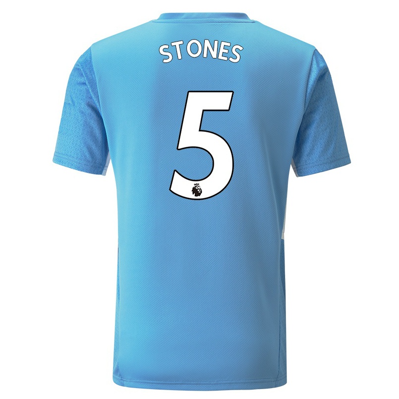 Enfant Football Maillot John Stones #5 Bleu Tenues Domicile 2021/22 T-shirt