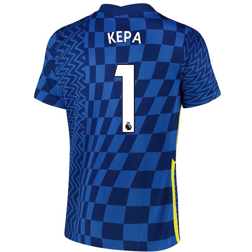 Enfant Football Maillot Kepa Arrizabalaga #1 Bleu Foncé Tenues Domicile 2021/22 T-shirt
