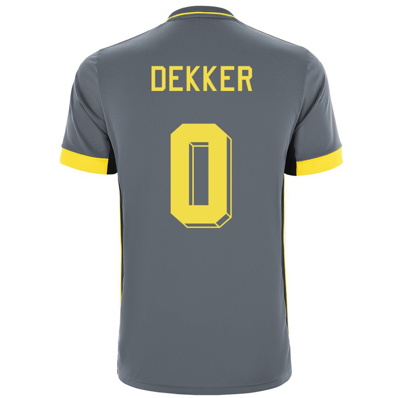 Enfant Football Maillot Tjeerd Dekker #0 Gris Noir Tenues Extérieur 2021/22 T-shirt