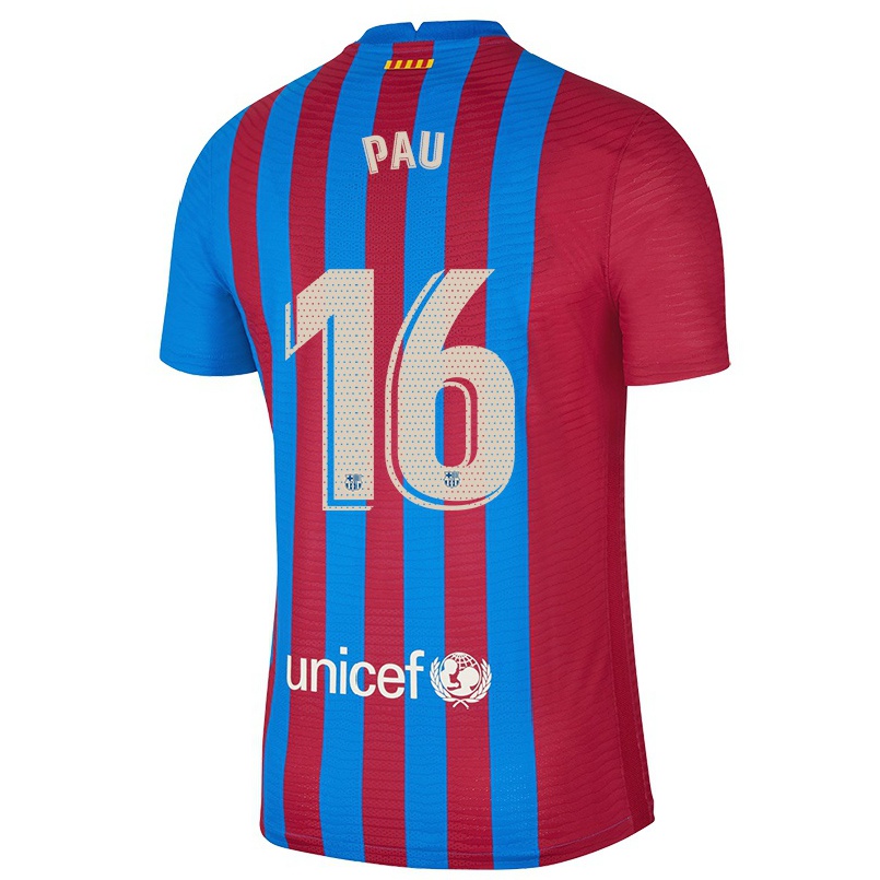 Enfant Football Maillot Gasol Pau #16 Bleu Marron Tenues Domicile 2021/22 T-shirt