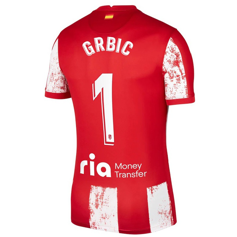 Enfant Football Maillot Ivo Grbic #1 Rouge Blanc Tenues Domicile 2021/22 T-shirt