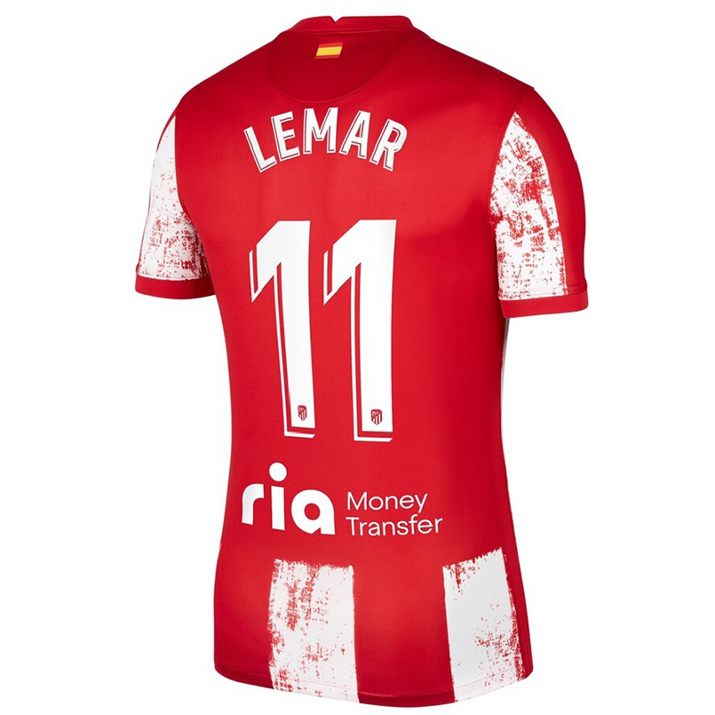 Enfant Football Maillot Thomas Lemar #11 Rouge Blanc Tenues Domicile 2021/22 T-shirt