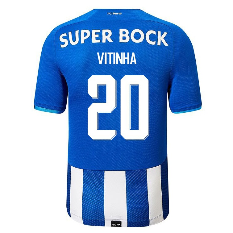 Enfant Football Maillot Vitinha #20 Bleu Royal Tenues Domicile 2021/22 T-shirt