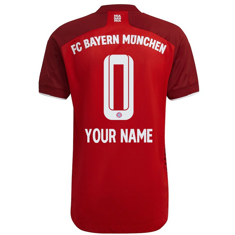 Enfant Football Maillot Votre Nom #0 Rouge Foncé Tenues Domicile 2021/22 T-shirt