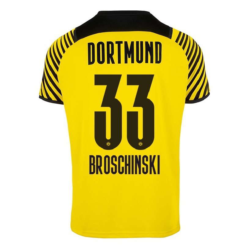 Enfant Football Maillot Moritz Broschinski #33 Jaune Tenues Domicile 2021/22 T-shirt