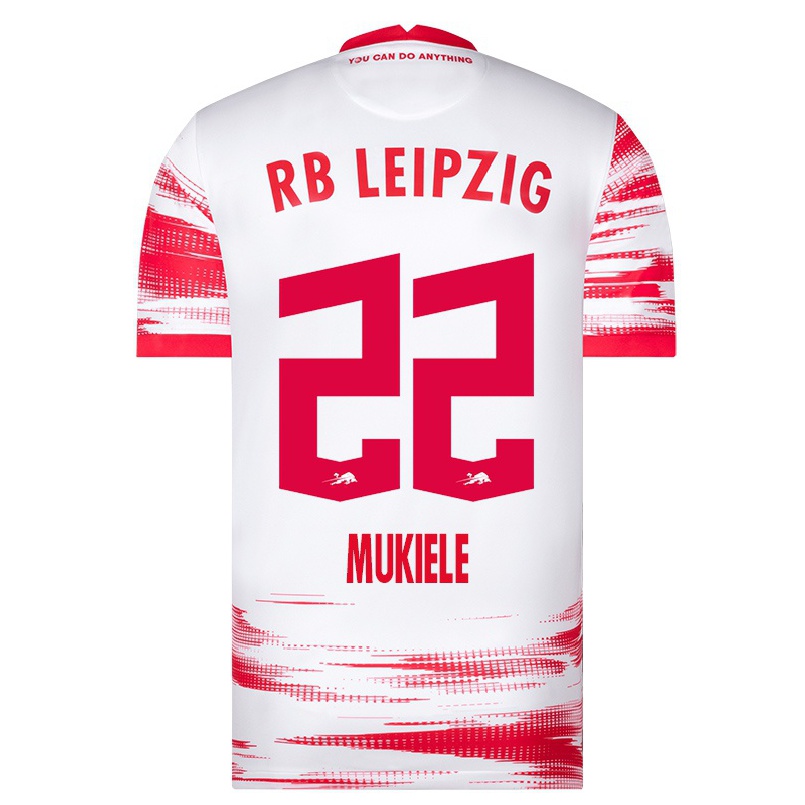Enfant Football Maillot Nordi Mukiele #22 Rouge Blanc Tenues Domicile 2021/22 T-shirt