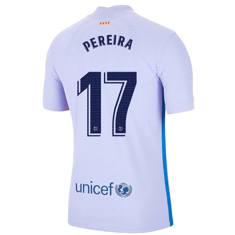 Enfant Football Maillot Andrea Pereira #17 Mauve Clair Tenues Extérieur 2021/22 T-shirt