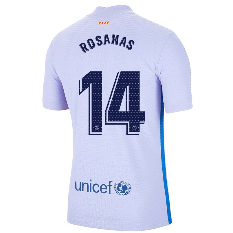 Enfant Football Maillot Sergi Rosanas #14 Mauve Clair Tenues Extérieur 2021/22 T-shirt