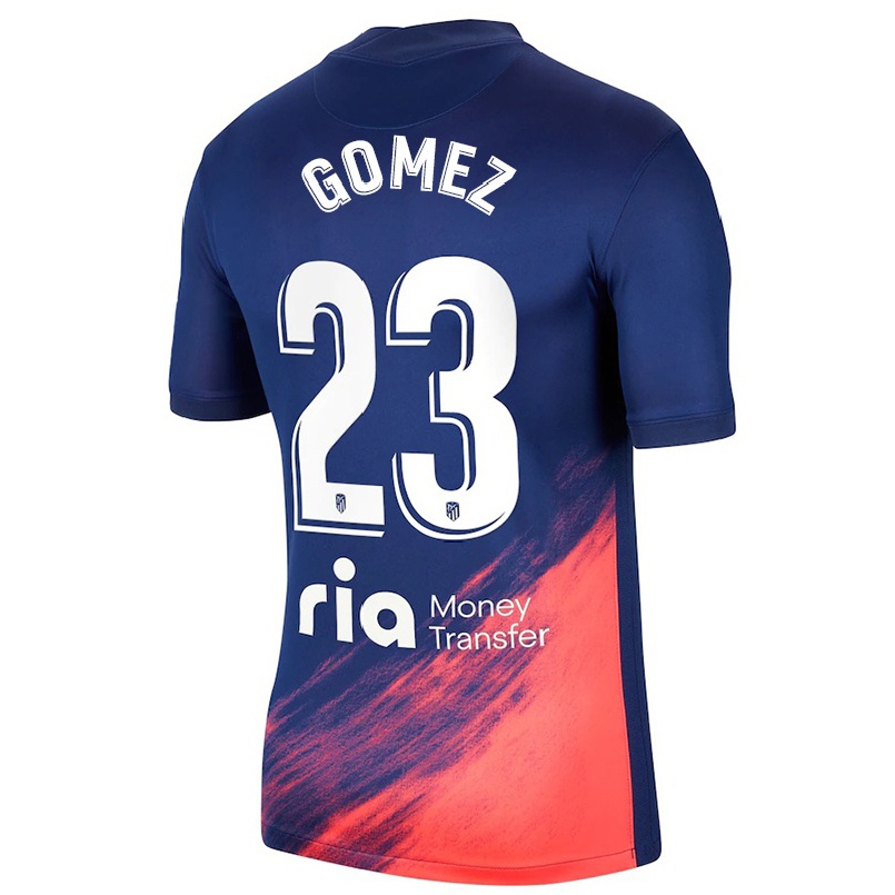 Enfant Football Maillot Christian Gomez #23 Bleu Foncé Orange Tenues Extérieur 2021/22 T-shirt