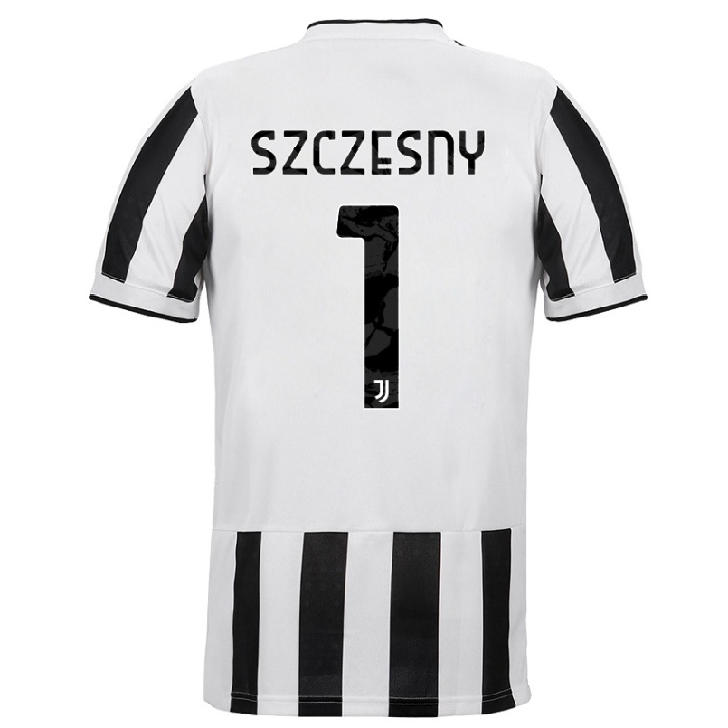 Enfant Football Maillot Wojciech Szczesny #1 Blanc Noir Tenues Domicile 2021/22 T-shirt