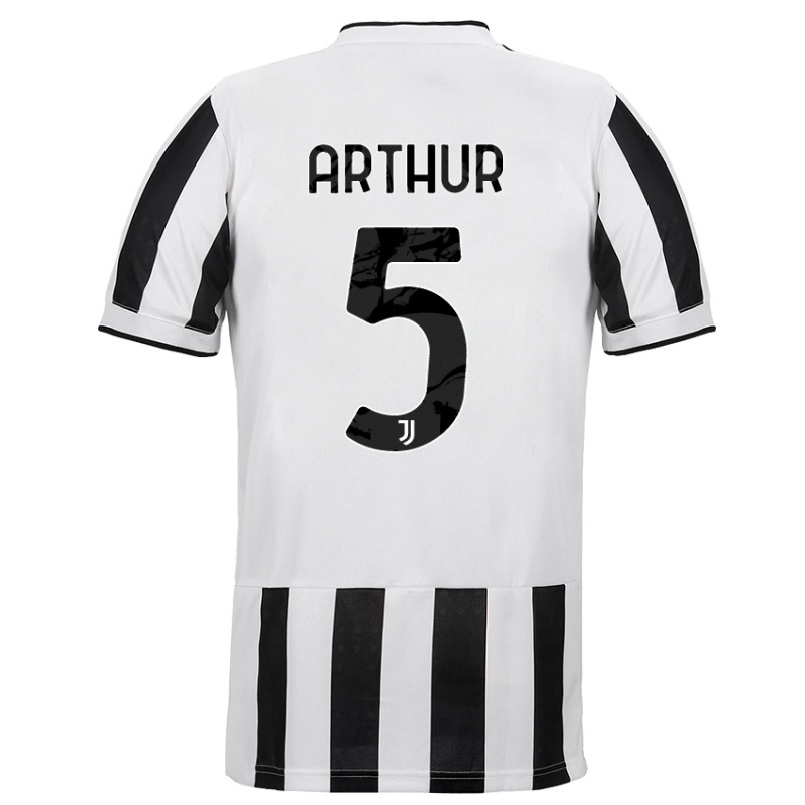 Enfant Football Maillot Arthur #5 Blanc Noir Tenues Domicile 2021/22 T-shirt