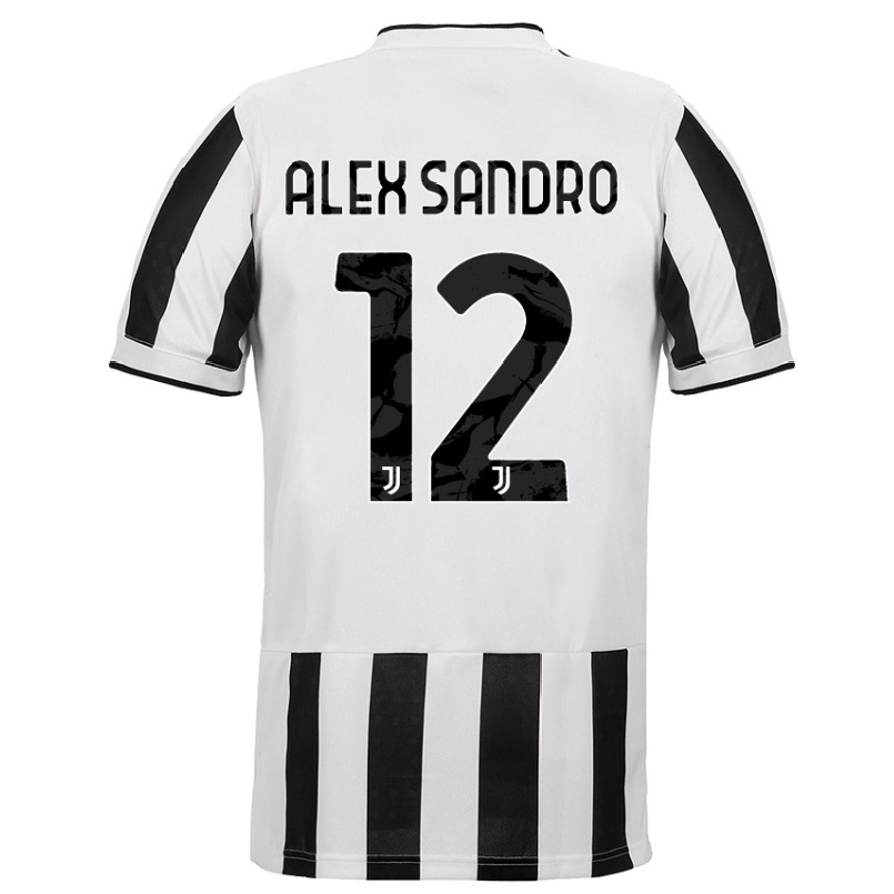 Enfant Football Maillot Alex Sandro #12 Blanc Noir Tenues Domicile 2021/22 T-shirt