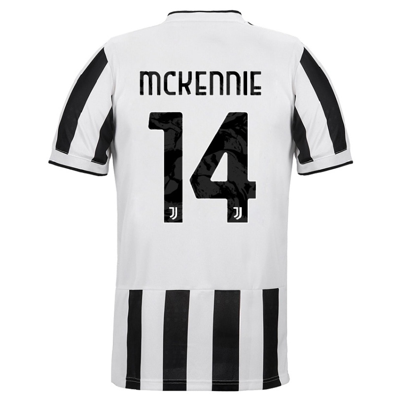 Enfant Football Maillot Weston Mckennie #14 Blanc Noir Tenues Domicile 2021/22 T-shirt