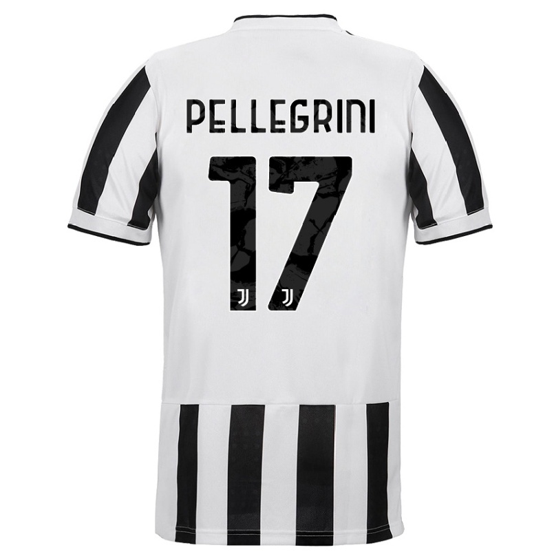 Enfant Football Maillot Luca Pellegrini #17 Blanc Noir Tenues Domicile 2021/22 T-shirt