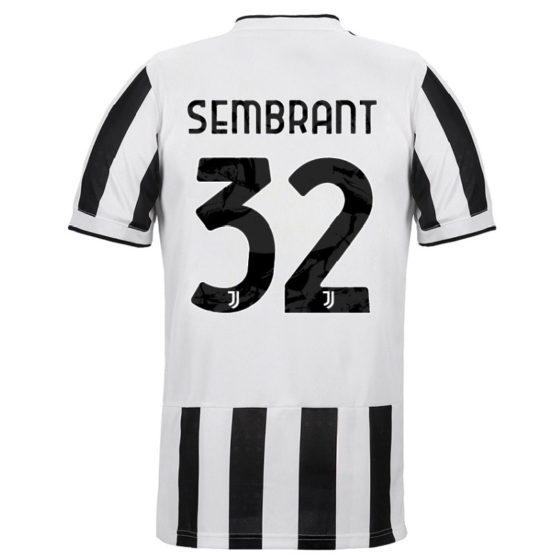 Enfant Football Maillot Linda Sembrant #32 Blanc Noir Tenues Domicile 2021/22 T-shirt