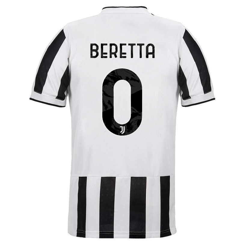 Enfant Football Maillot Beatrice Beretta #0 Blanc Noir Tenues Domicile 2021/22 T-shirt