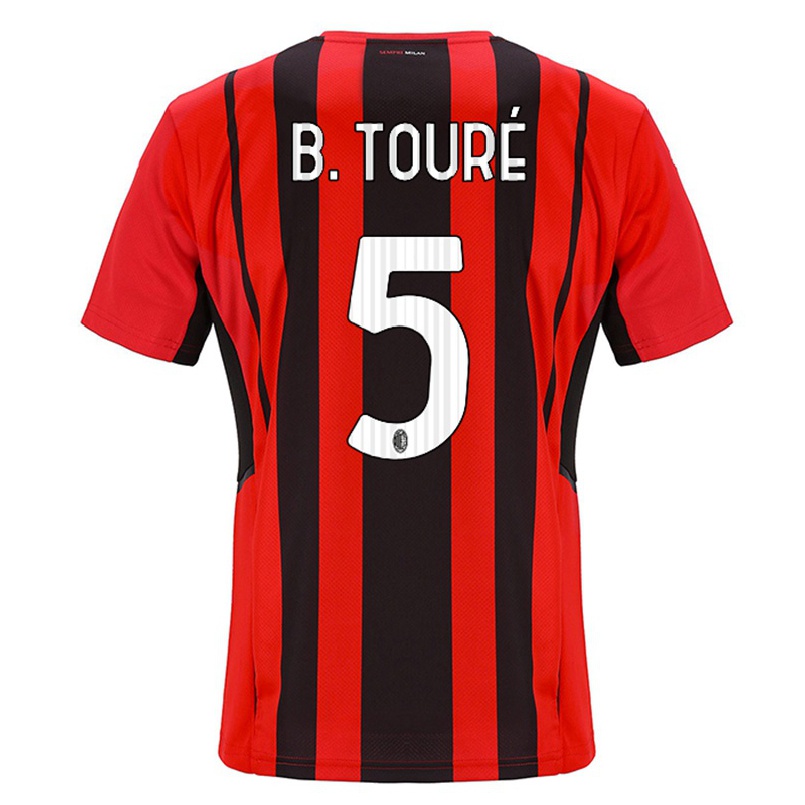 Enfant Football Maillot Fode Ballo-toure #5 Rouge Noir Tenues Domicile 2021/22 T-shirt