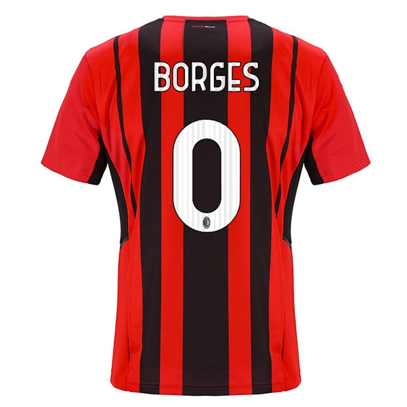 Enfant Football Maillot Lenny Borges #0 Rouge Noir Tenues Domicile 2021/22 T-shirt