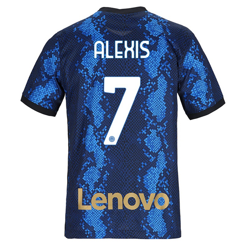 Enfant Football Maillot Alexis Sanchez #7 Bleu Foncé Tenues Domicile 2021/22 T-shirt