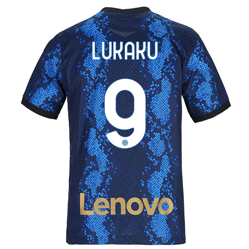 Enfant Football Maillot Romelu Lukaku #9 Bleu Foncé Tenues Domicile 2021/22 T-shirt