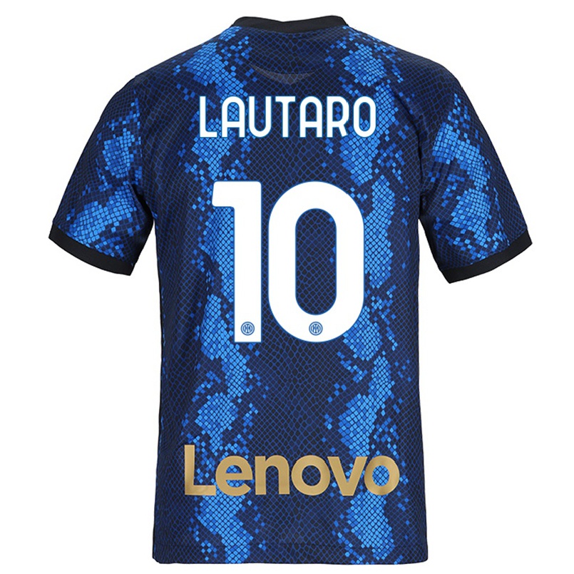 Enfant Football Maillot Lautaro Martinez #10 Bleu Foncé Tenues Domicile 2021/22 T-shirt