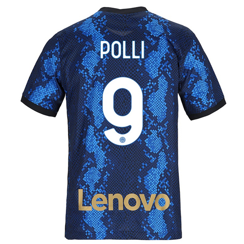 Enfant Football Maillot Elisa Polli #9 Bleu Foncé Tenues Domicile 2021/22 T-shirt