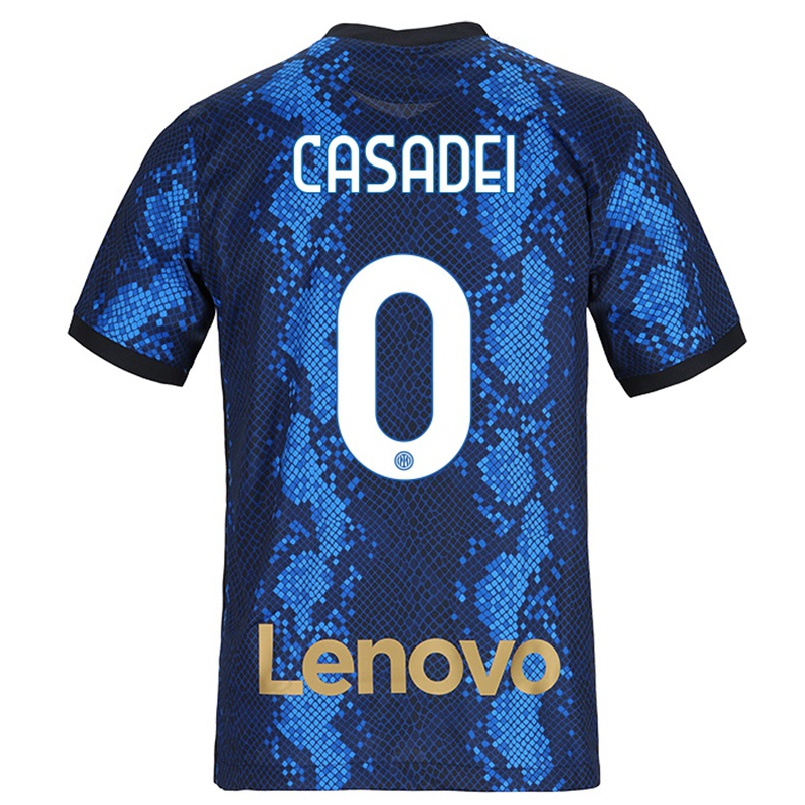 Enfant Football Maillot Cesare Casadei #0 Bleu Foncé Tenues Domicile 2021/22 T-shirt