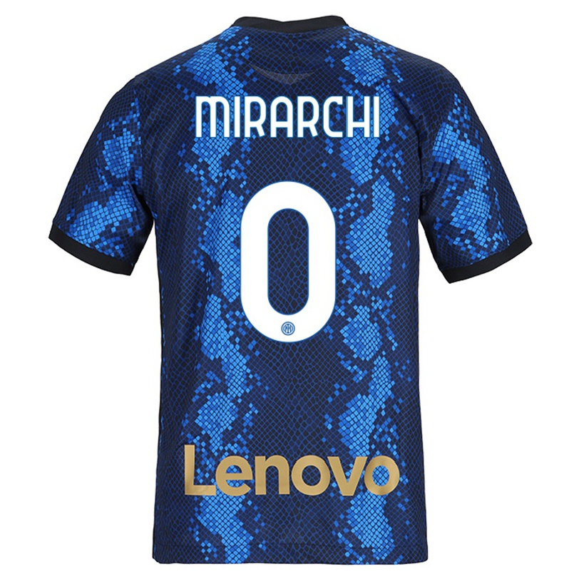 Enfant Football Maillot Mattia Mirarchi #0 Bleu Foncé Tenues Domicile 2021/22 T-shirt