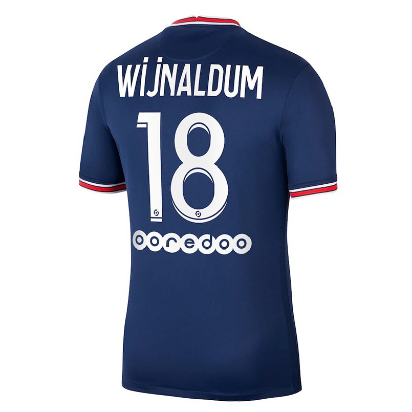 Enfant Football Maillot Georginio Wijnaldum #18 Bleu Foncé Tenues Domicile 2021/22 T-shirt