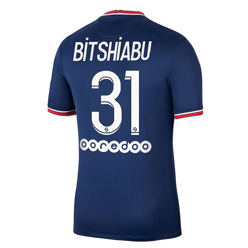 Enfant Football Maillot El Chadaille Bitshiabu #31 Bleu Foncé Tenues Domicile 2021/22 T-shirt