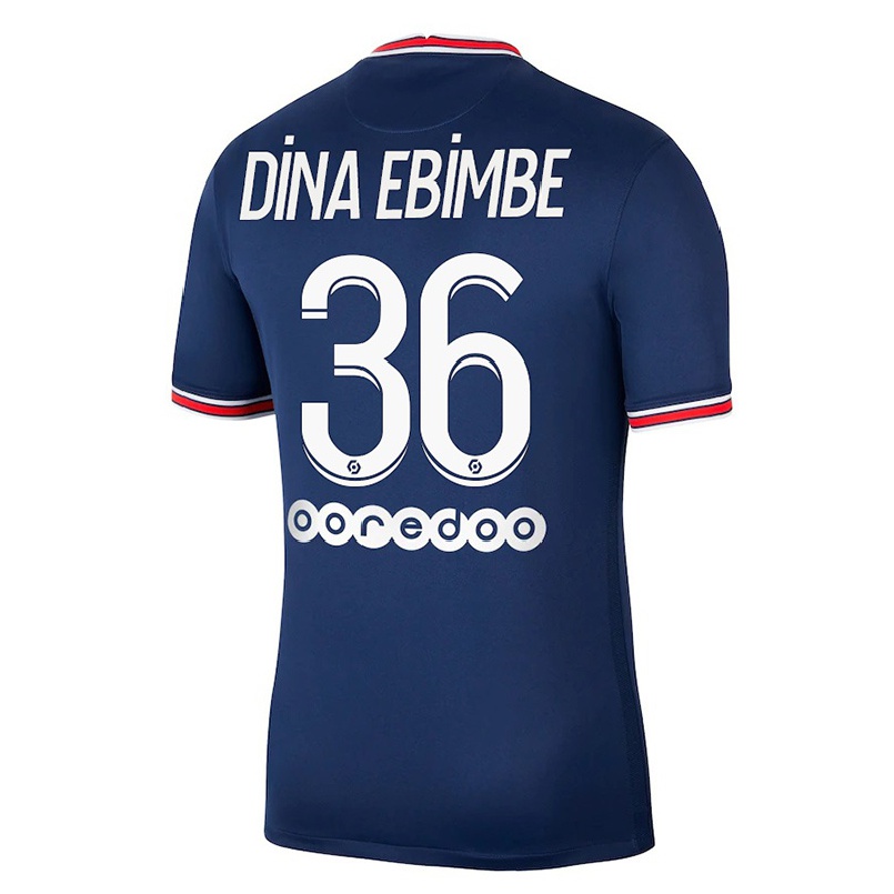 Enfant Football Maillot Junior Dina Ebimbe #36 Bleu Foncé Tenues Domicile 2021/22 T-shirt
