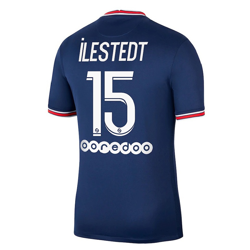 Enfant Football Maillot Amanda Ilestedt #15 Bleu Foncé Tenues Domicile 2021/22 T-shirt