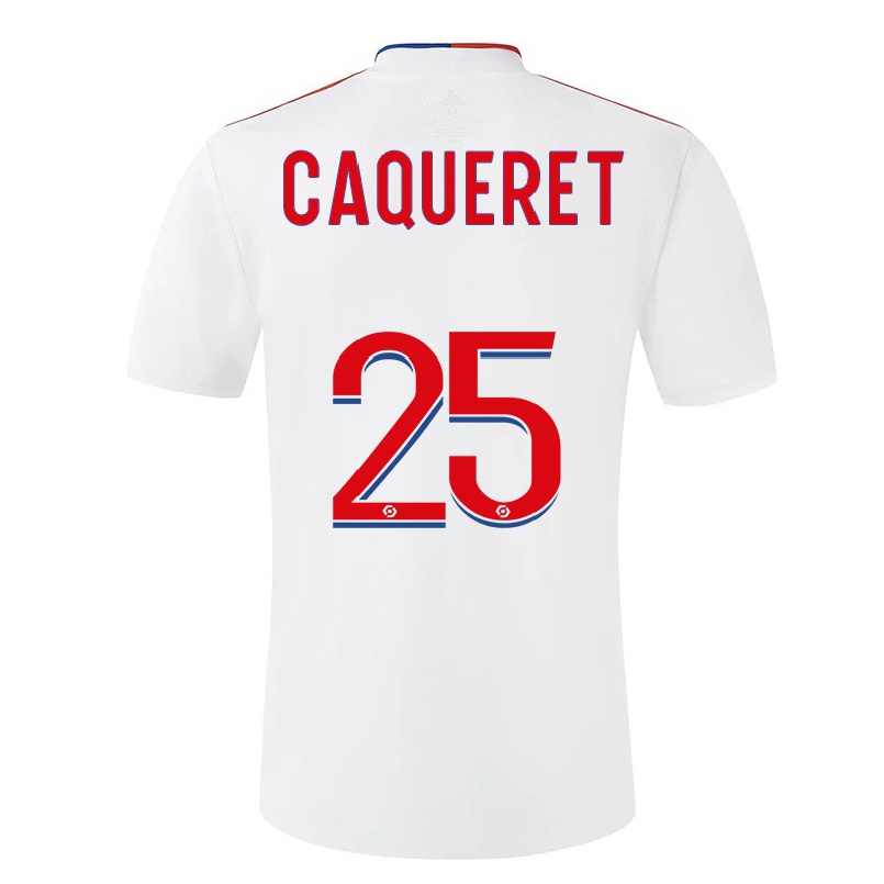Enfant Football Maillot Maxence Caqueret #25 Blanche Tenues Domicile 2021/22 T-shirt