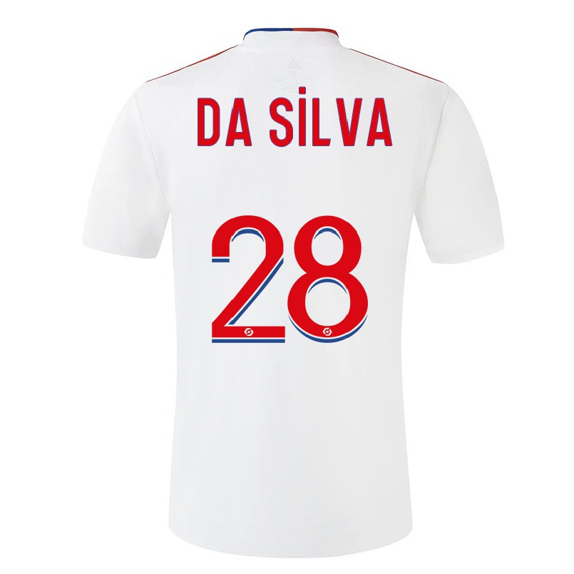 Enfant Football Maillot Florent Da Silva #28 Blanche Tenues Domicile 2021/22 T-shirt