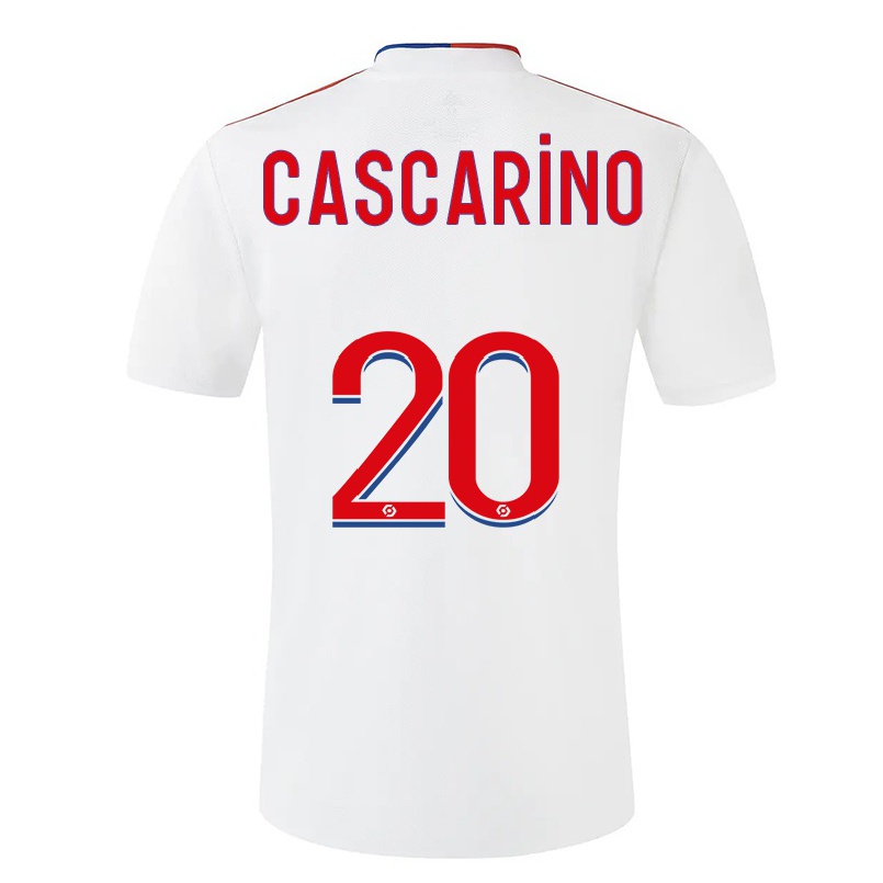 Enfant Football Maillot Delphine Cascarino #20 Blanche Tenues Domicile 2021/22 T-shirt